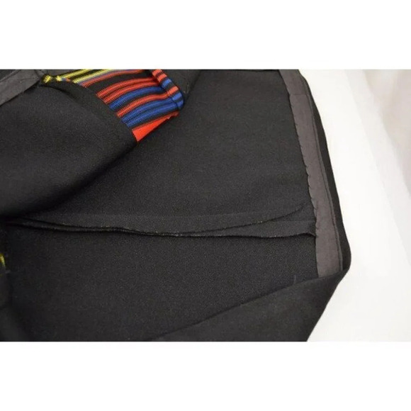 Vintage Black Dress Flared Stripe Pattern Insert 1960s Flight Attendant Uniform - Picture 10 of 10